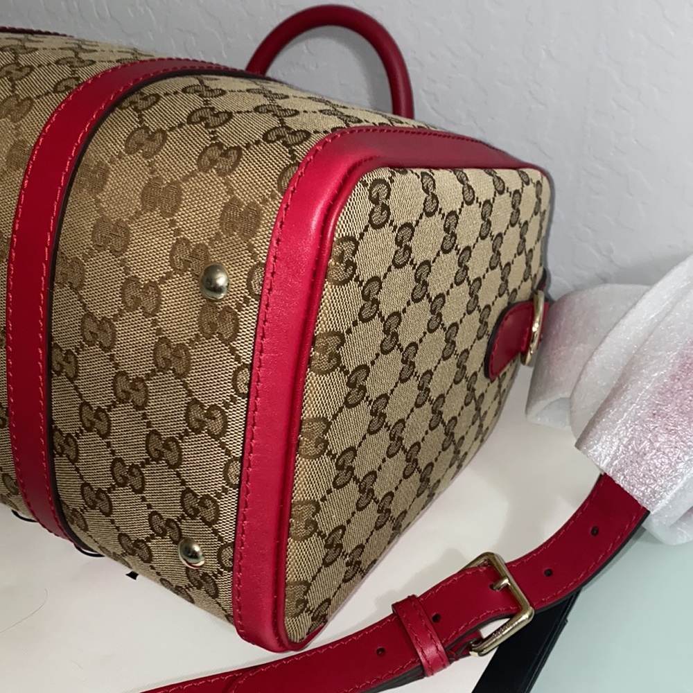 ❣️SOLD❣️GUCCI Gucci Beige/Red GG Joy Boston Bag - Picture 11 of 16